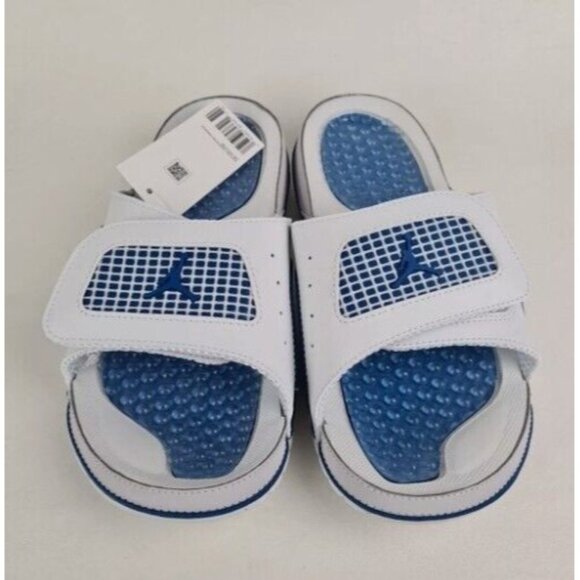 Nike Men\'s Jordan HYDRO Retro IV Slides Sandal White Blue SZ 9 main image 7